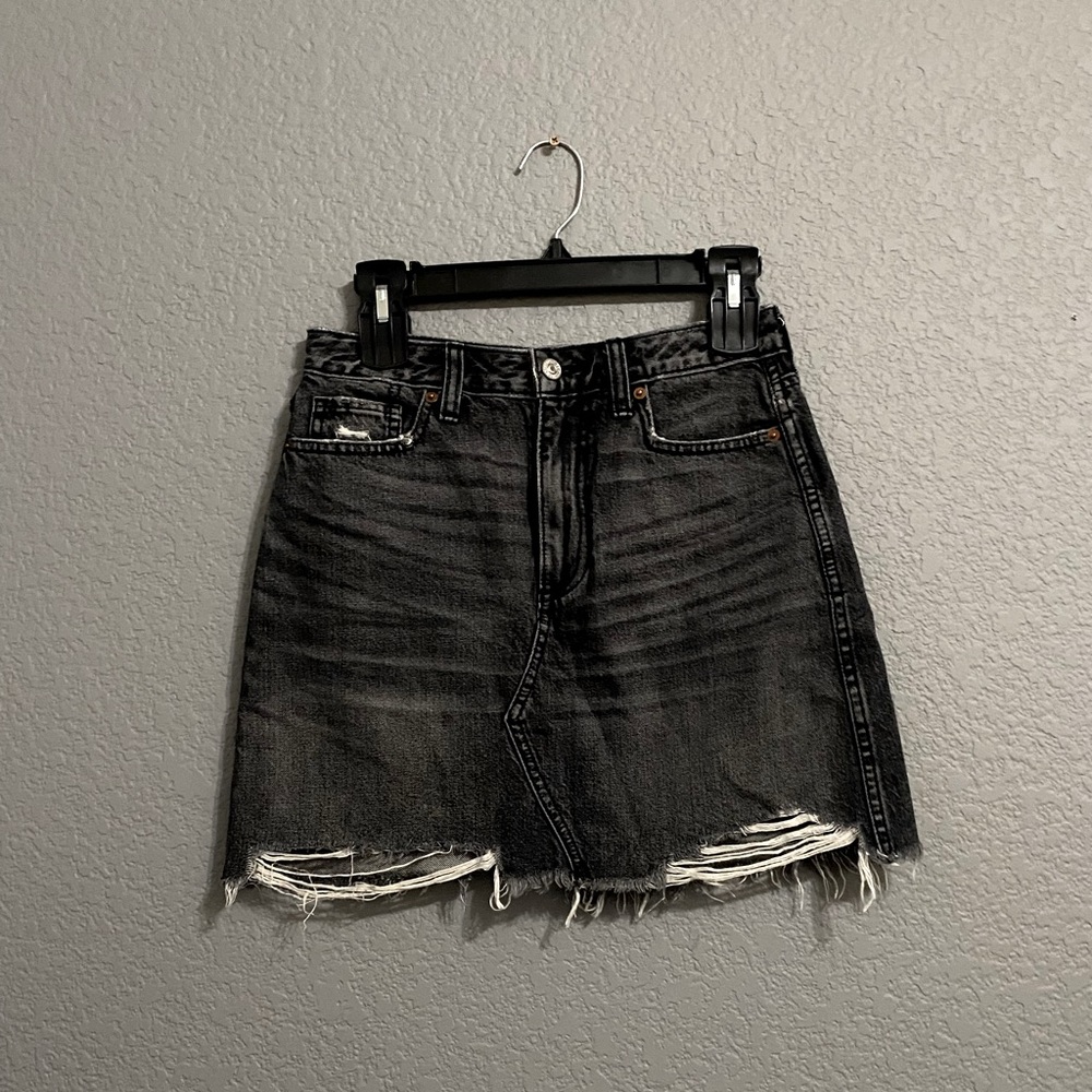 Abercrombie and Fitch Vintage-Style Dark Denim Skirt, 25